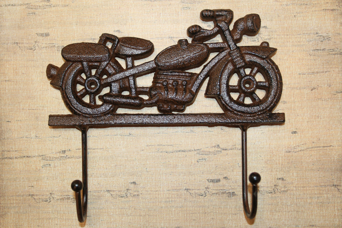 1-MOTORCYCLE,Large Double Wall Hook,Biker Theme,Shop Accents,Memorabilia,Gifts,H-41