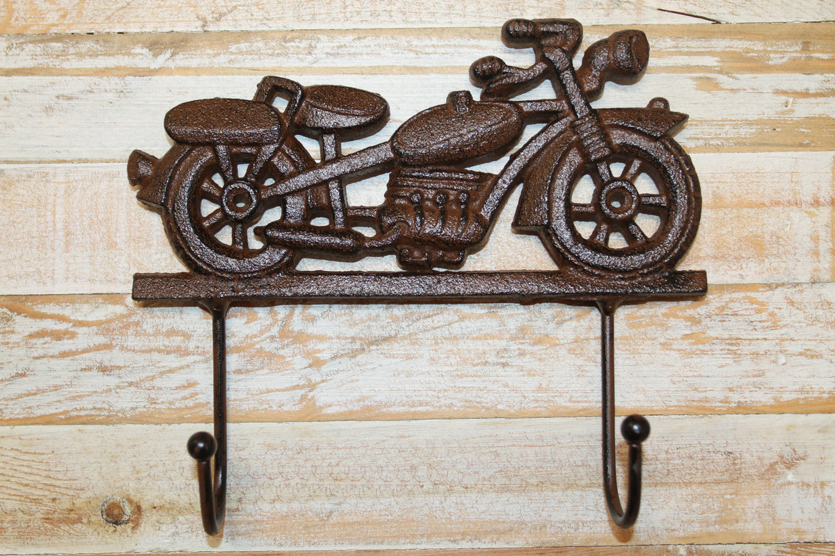 1-MOTORCYCLE,Large Double Wall Hook,Biker Theme,Shop Accents,Memorabilia,Gifts,H-41