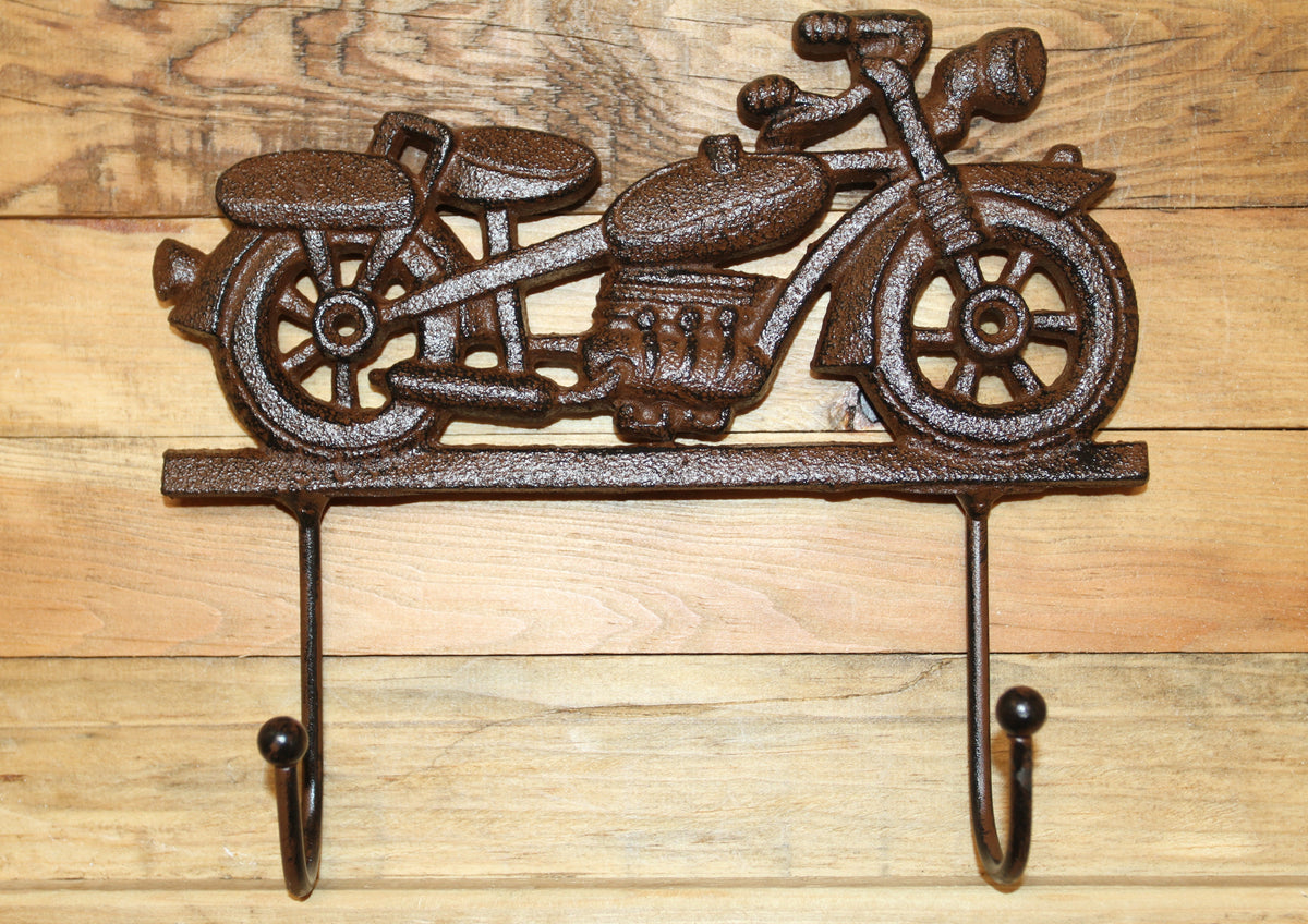1-MOTORCYCLE,Large Double Wall Hook,Biker Theme,Shop Accents,Memorabilia,Gifts,H-41