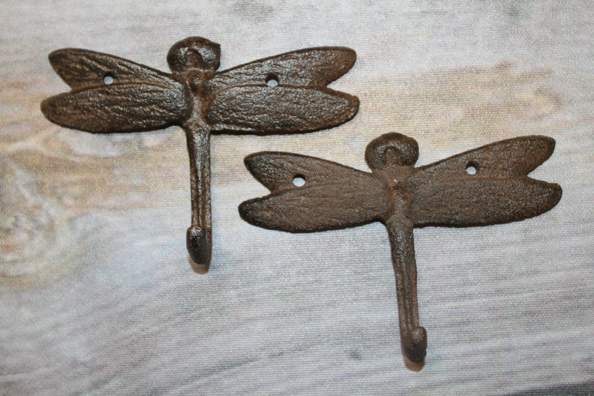 2-Medium DRAGONFLY Wall Hooks,Country Decor,Kitchen And Bath Accents,Gifts,H-120B