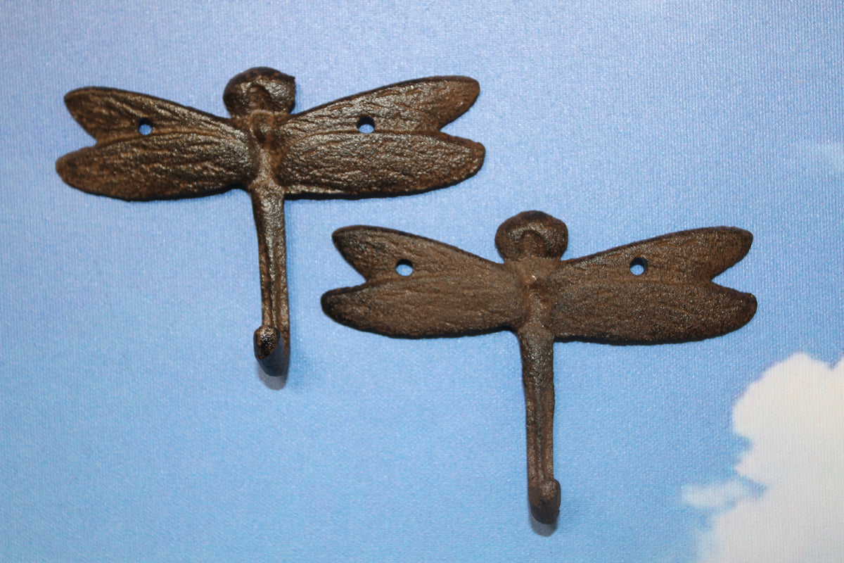 2-Medium DRAGONFLY Wall Hooks,Country Decor,Kitchen And Bath Accents,Gifts,H-120B