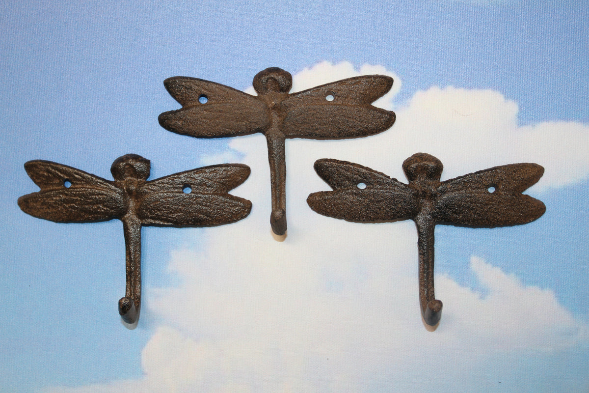 2-Medium DRAGONFLY Wall Hooks,Country Decor,Kitchen And Bath Accents,Gifts,H-120B