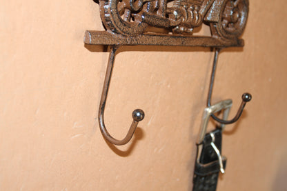 1-MOTORCYCLE,Large Double Wall Hook,Biker Theme,Shop Accents,Memorabilia,Gifts,H-41