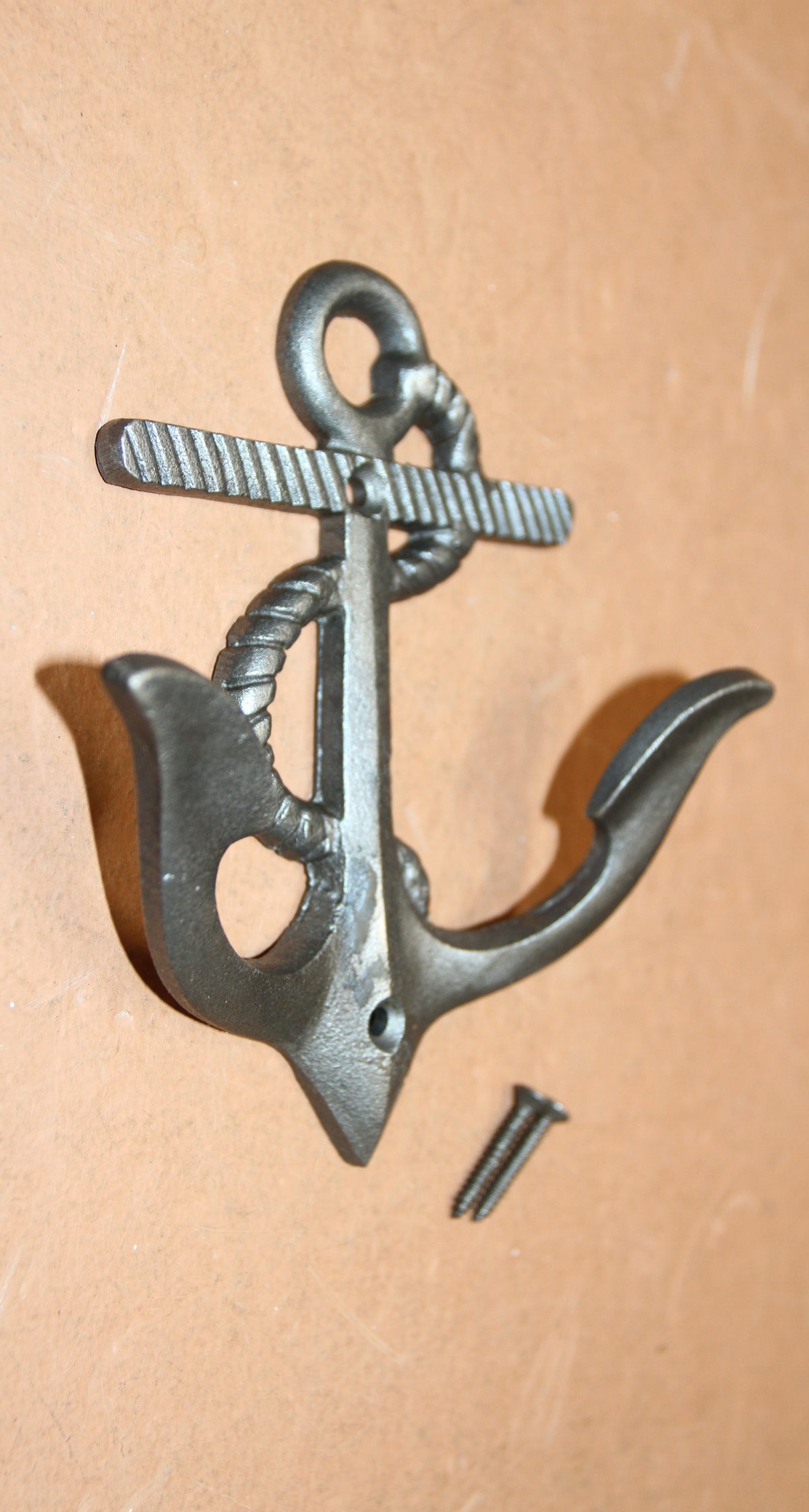 2-DOUBLE WALL HOOKS,ANCHORS,Coastal Decor,Boat Accents,Marina Style,Gifts,Bath And Kitchen Wall Hooks, N-38BI