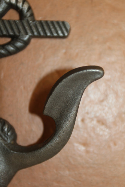 2-DOUBLE WALL HOOKS,ANCHORS,Coastal Decor,Boat Accents,Marina Style,Gifts,Bath And Kitchen Wall Hooks, N-38BI