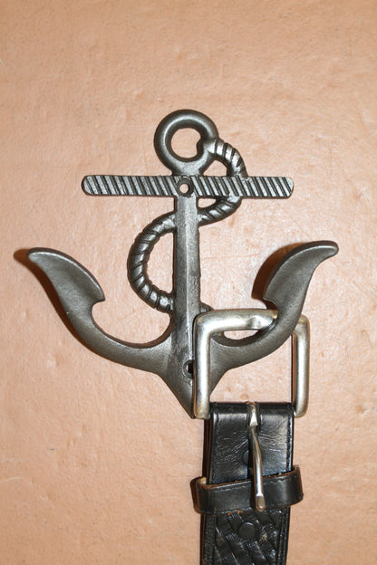 2-DOUBLE WALL HOOKS,ANCHORS,Coastal Decor,Boat Accents,Marina Style,Gifts,Bath And Kitchen Wall Hooks, N-38BI