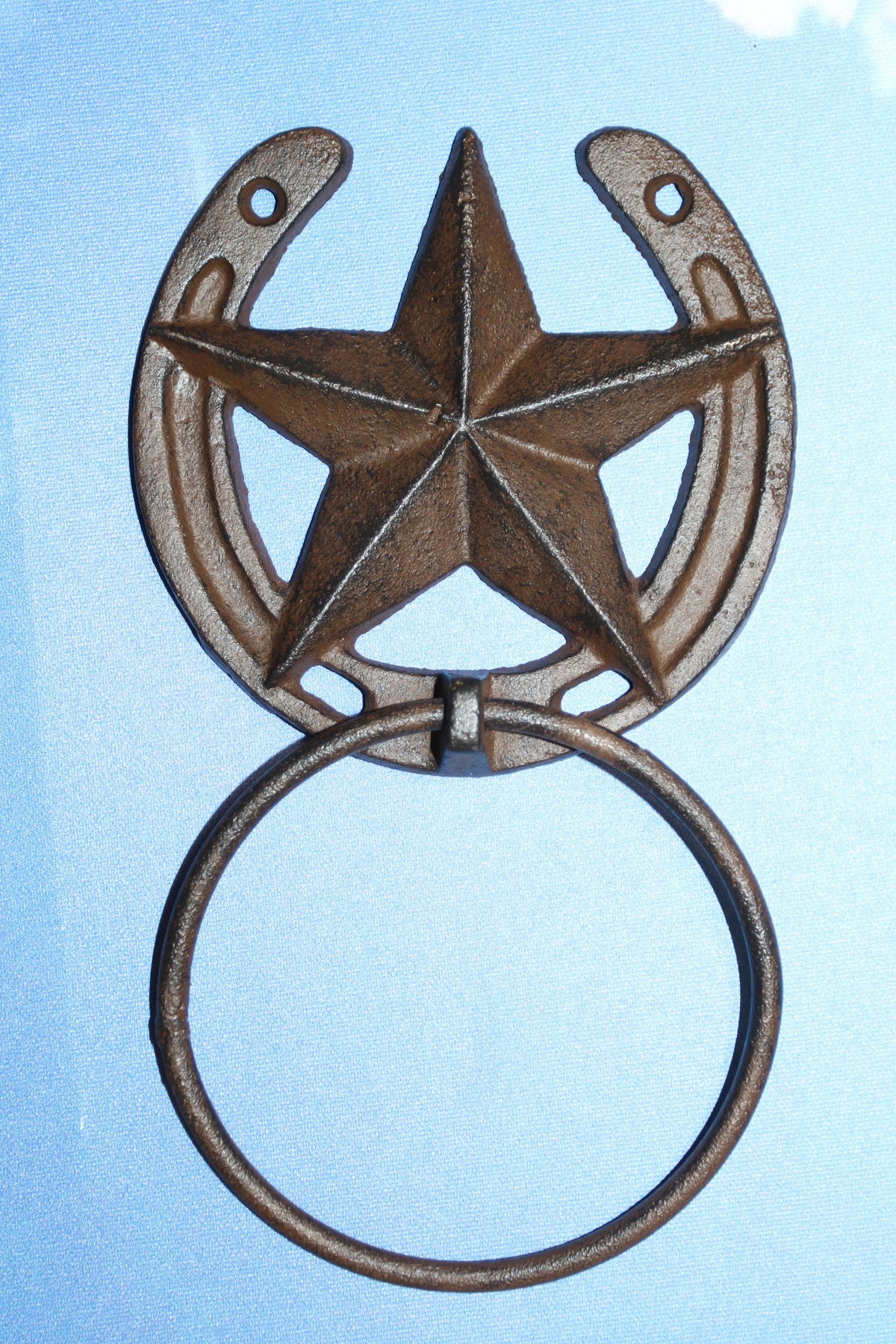 1-WESTERN STAR Towel Ring,Bathroom Decor,Kitchen Towel Holder,Country Accents,
