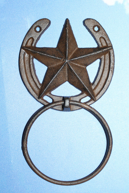 1-WESTERN STAR Towel Ring,Bathroom Decor,Kitchen Towel Holder,Country Accents,