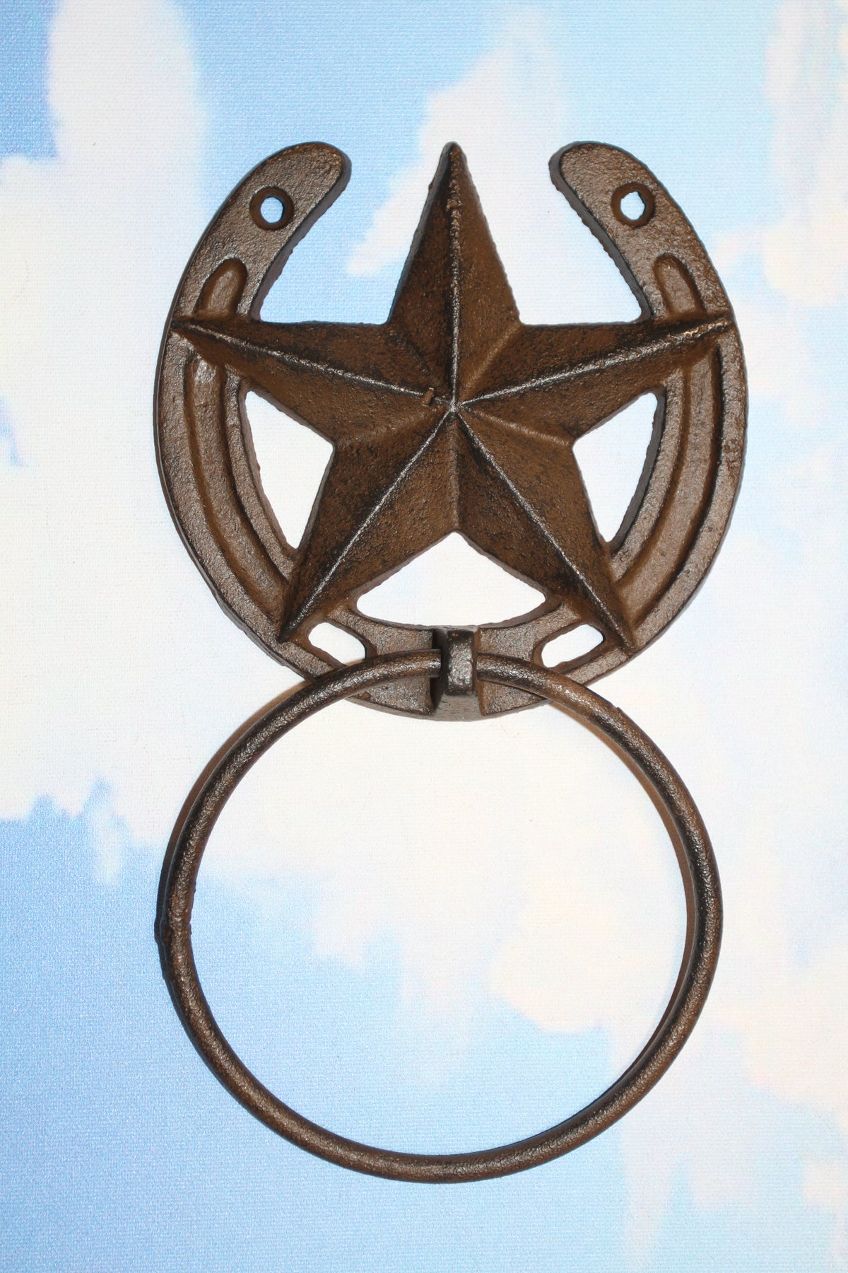 1-WESTERN STAR Towel Ring,Bathroom Decor,Kitchen Towel Holder,Country Accents,