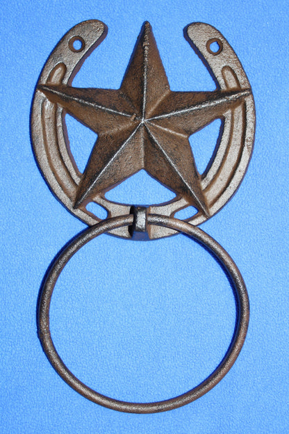 1-WESTERN STAR Towel Ring,Bathroom Decor,Kitchen Towel Holder,Country Accents,