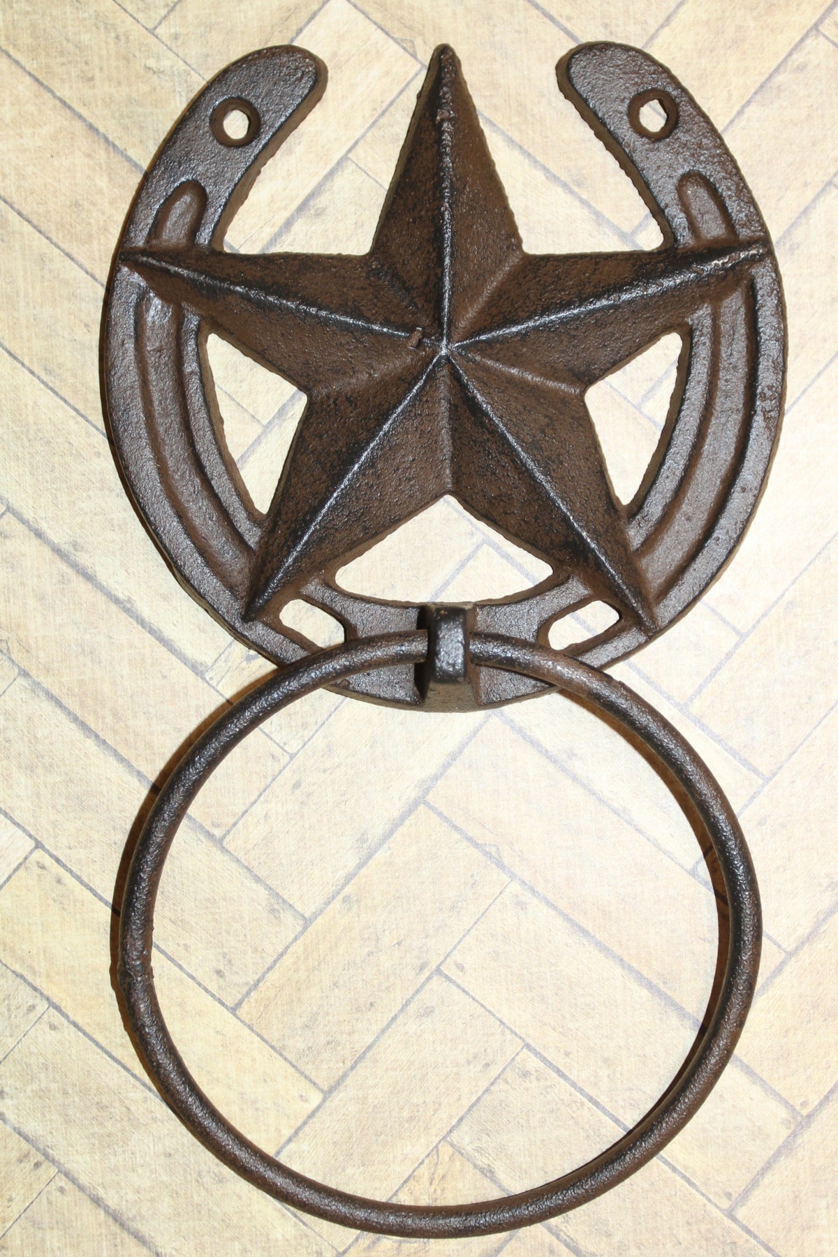1-WESTERN STAR Towel Ring,Bathroom Decor,Kitchen Towel Holder,Country Accents,