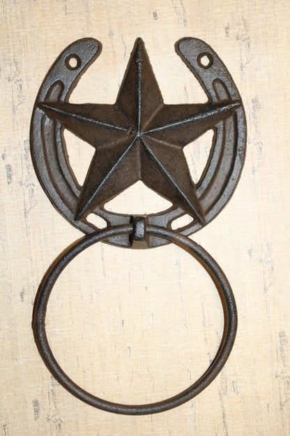 1-WESTERN STAR Towel Ring,Bathroom Decor,Kitchen Towel Holder,Country Accents,