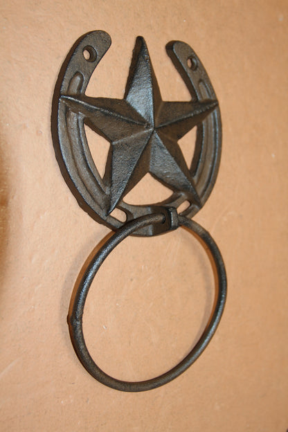 1-WESTERN STAR Towel Ring,Bathroom Decor,Kitchen Towel Holder,Country Accents,
