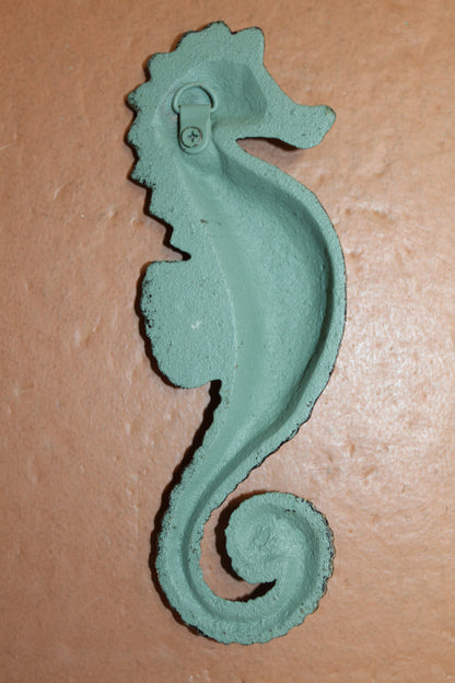 1-SEAHORSE WALL PLAQUE,Sea Life Wall Hanging,Beach House Accents,Bath Decor,Gifts,BL-77