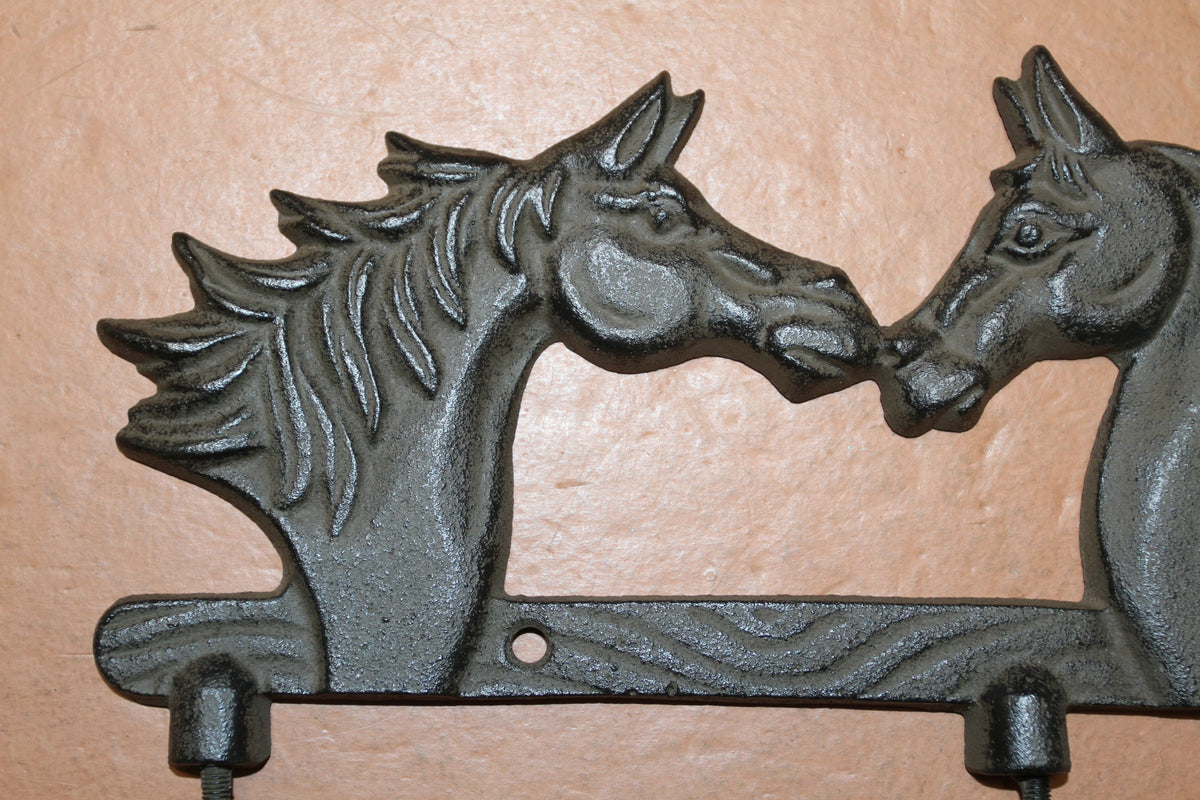 1-TRIPLE Wall Hook,HORSES,Country Western Decor,Gifts,Hanging Storage,Ranch Style,W-78B