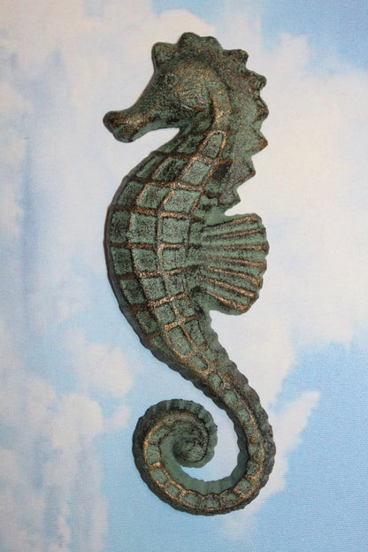 1-SEAHORSE WALL PLAQUE,Sea Life Wall Hanging,Beach House Accents,Bath Decor,Gifts,BL-77