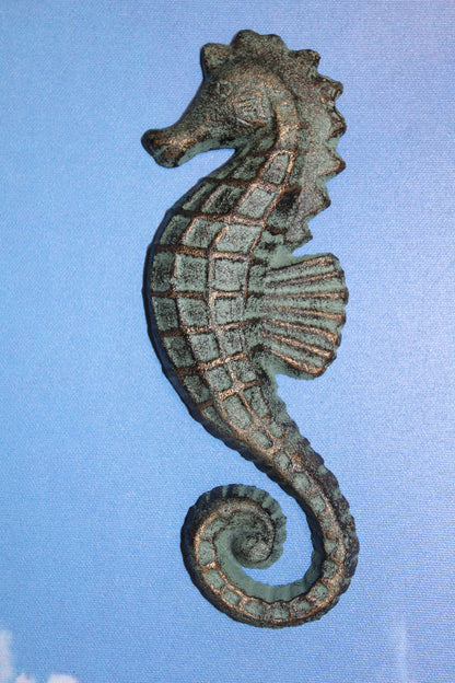 1-SEAHORSE WALL PLAQUE,Sea Life Wall Hanging,Beach House Accents,Bath Decor,Gifts,BL-77