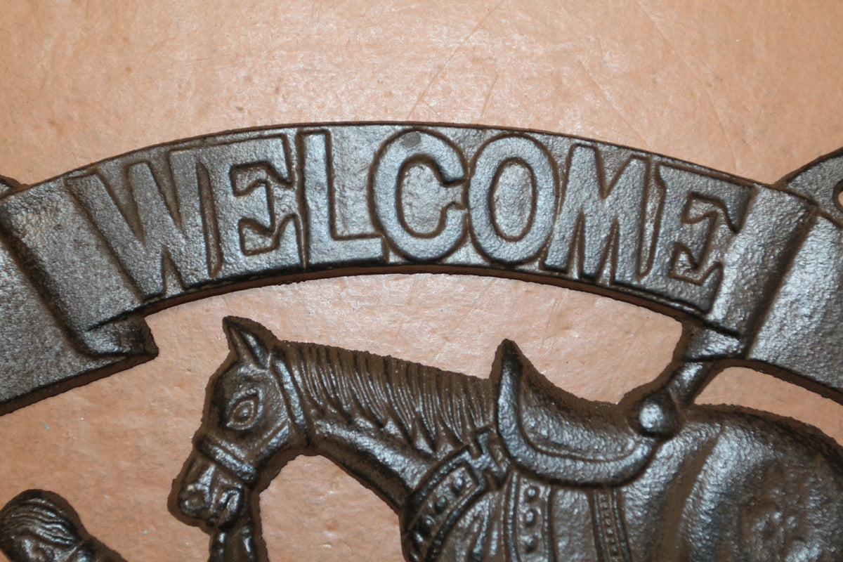1-COWBOY WELCOME PLAQUE,Religious and Spiritual Wall Decor,Western Style,Horses,Cowboys,Gifts,W-14