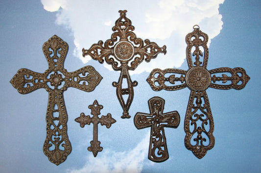 5pc SAN MARCUS Cross Collection,Victorian Style,Pastors Gift,Old world Charn,Collectible Crosses