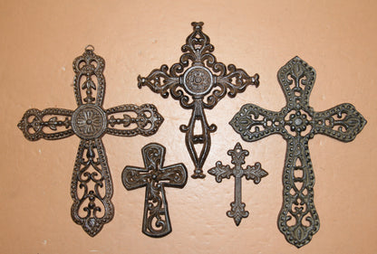 5pc SAN MARCUS Cross Collection,Victorian Style,Pastors Gift,Old world Charn,Collectible Crosses