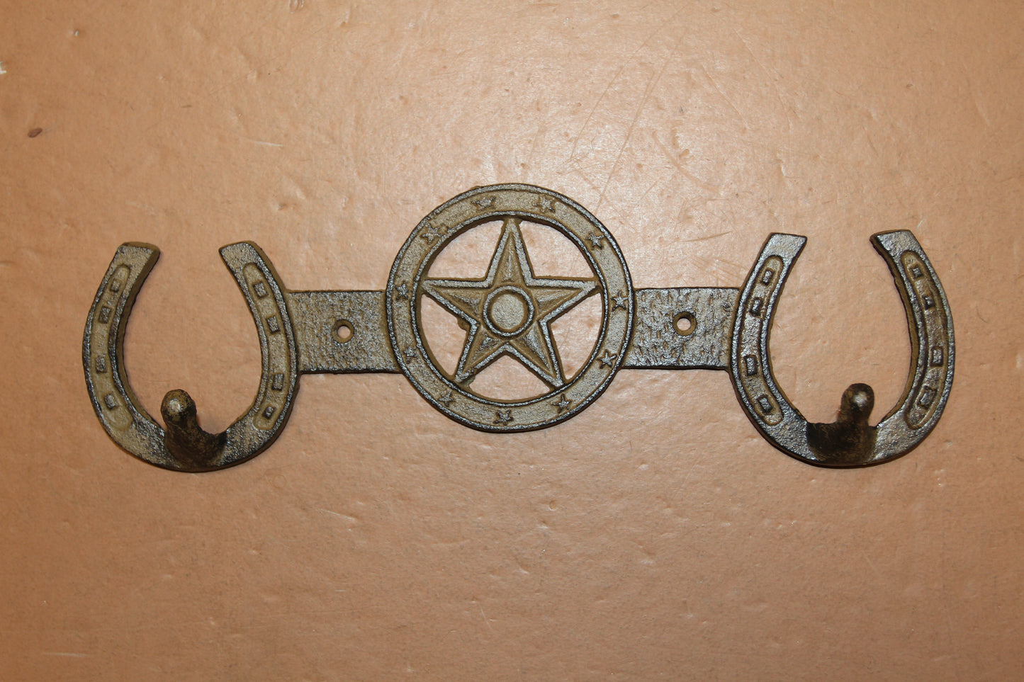 1-Double Wall Hook,HORSE SHOE,Western Bar,Farm,Ranch,Country Decor,Gifts, W-57