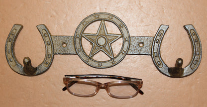 1-Double Wall Hook,HORSE SHOE,Western Bar,Farm,Ranch,Country Decor,Gifts, W-57
