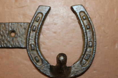 1-Double Wall Hook,HORSE SHOE,Western Bar,Farm,Ranch,Country Decor,Gifts, W-57
