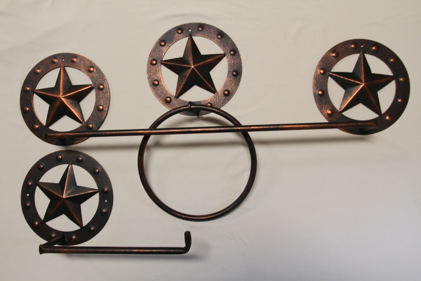 3pc WESTERN STAR Bahroom Accessory Set,Towel Bar, Towel Ring,Toilet Paper Holder, Star Accents,Country Decor,SW-CLS