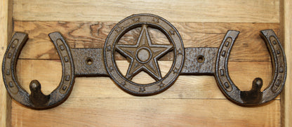 1-Double Wall Hook,HORSE SHOE,Western Bar,Farm,Ranch,Country Decor,Gifts, W-57
