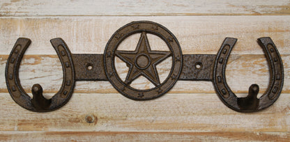 1-Double Wall Hook,HORSE SHOE,Western Bar,Farm,Ranch,Country Decor,Gifts, W-57