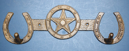 1-Double Wall Hook,HORSE SHOE,Western Bar,Farm,Ranch,Country Decor,Gifts, W-57