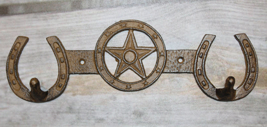 1-Double Wall Hook,HORSE SHOE,Western Bar,Farm,Ranch,Country Decor,Gifts, W-57