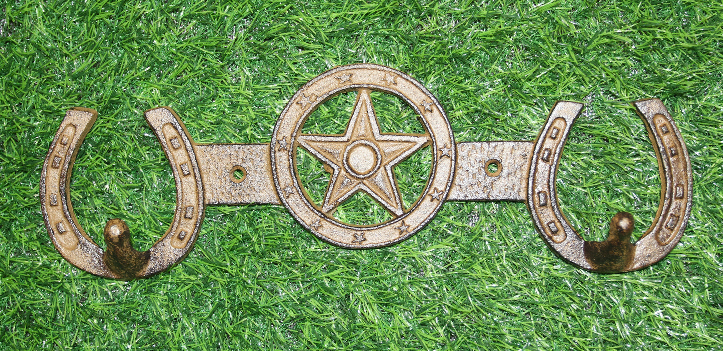 1-Double Wall Hook,HORSE SHOE,Western Bar,Farm,Ranch,Country Decor,Gifts, W-57