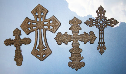 4pc SAN SABA Cross Collection,Wall Hangings,Collectibles,Ornate Design,All Occasion Gifts,Religious Decor