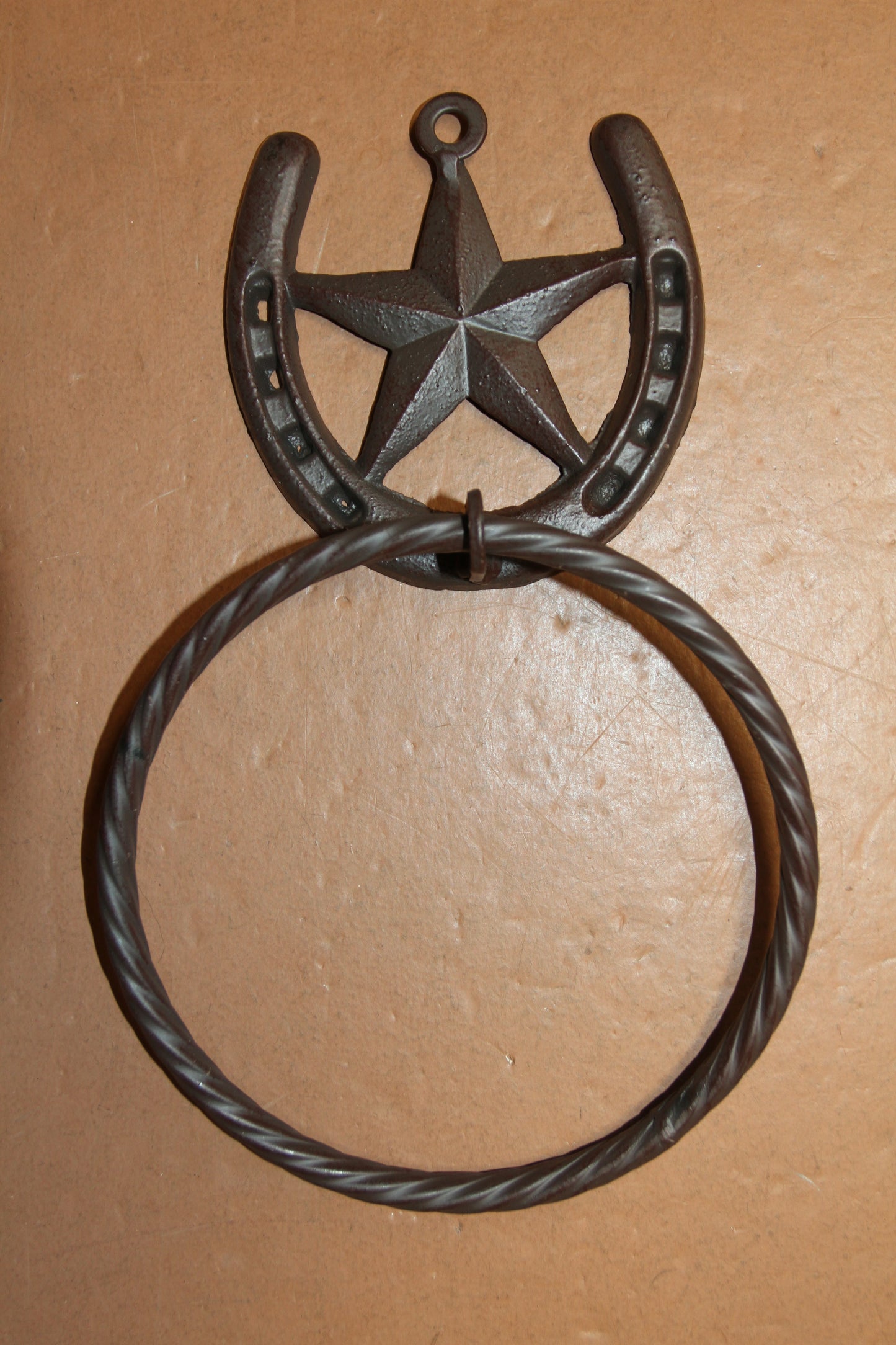 1-HORSESHOE-STAR Bath Towel Holder,Towel Ring,Equestrian Style,Gifts,Home Decor,W-52