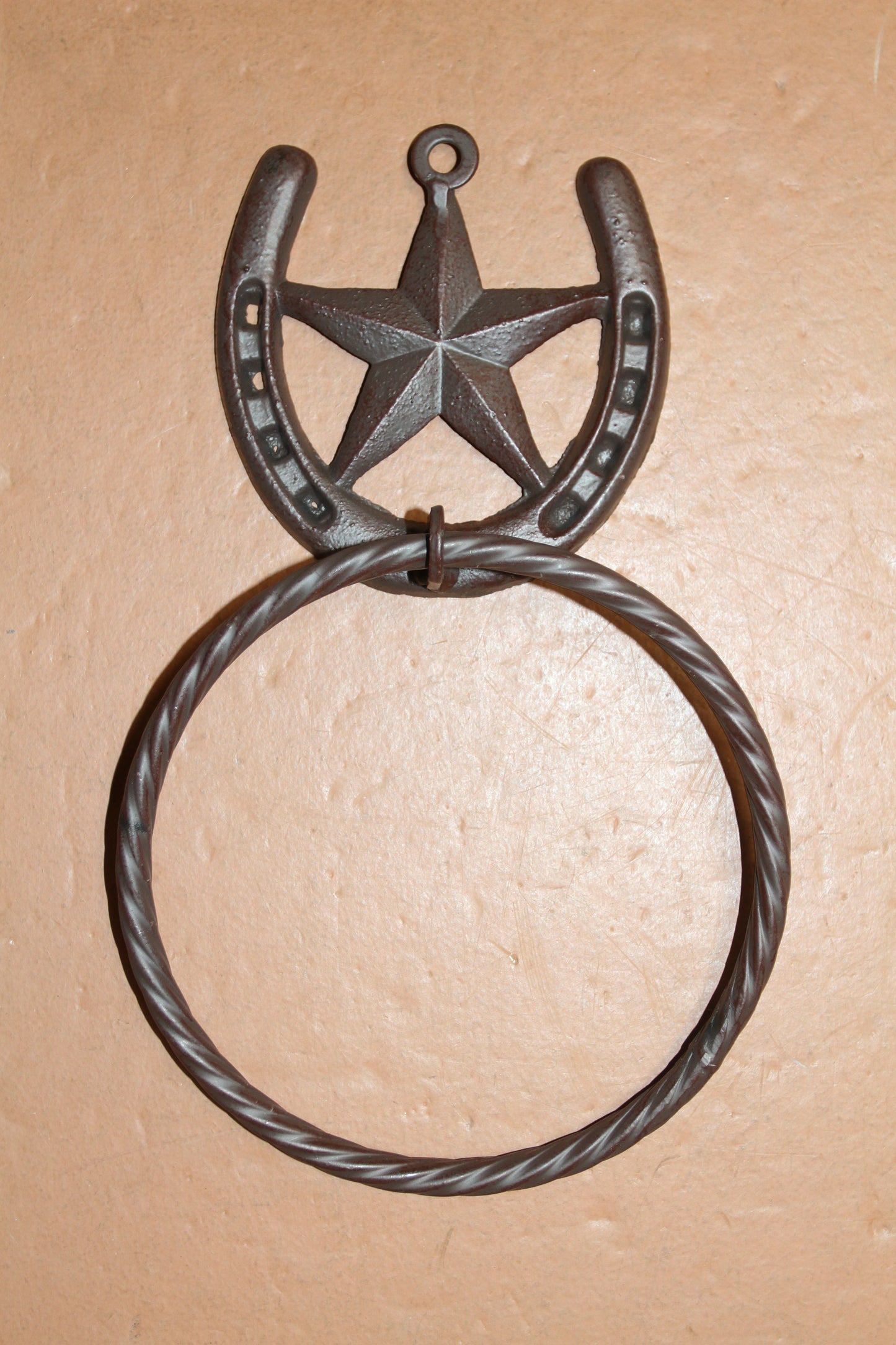 1-HORSESHOE-STAR Bath Towel Holder,Towel Ring,Equestrian Style,Gifts,Home Decor,W-52