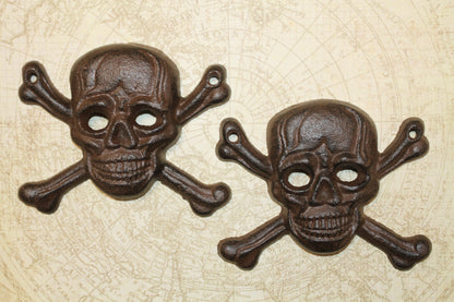 1-Metal SKULL AND CROSSBONES Wall Plaque,Pirates,Bikers Accents,Country Decor,All Occasion Gifts,H-132