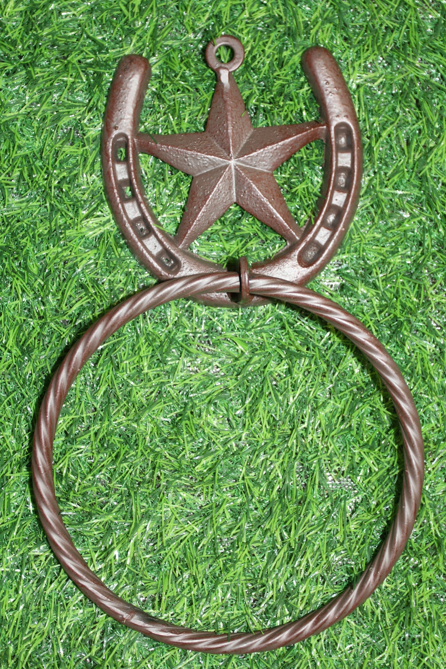 1-HORSESHOE-STAR Bath Towel Holder,Towel Ring,Equestrian Style,Gifts,Home Decor,W-52