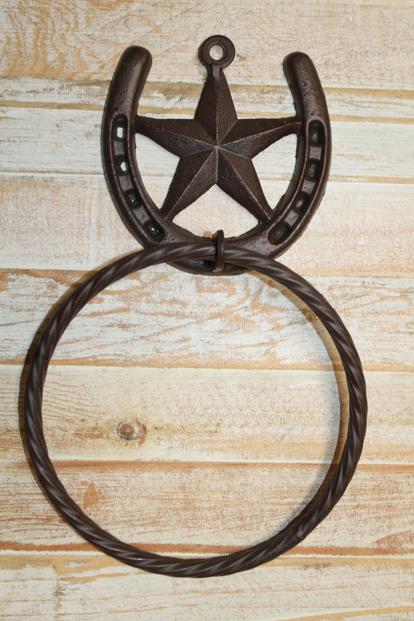 1-HORSESHOE-STAR Bath Towel Holder,Towel Ring,Equestrian Style,Gifts,Home Decor,W-52