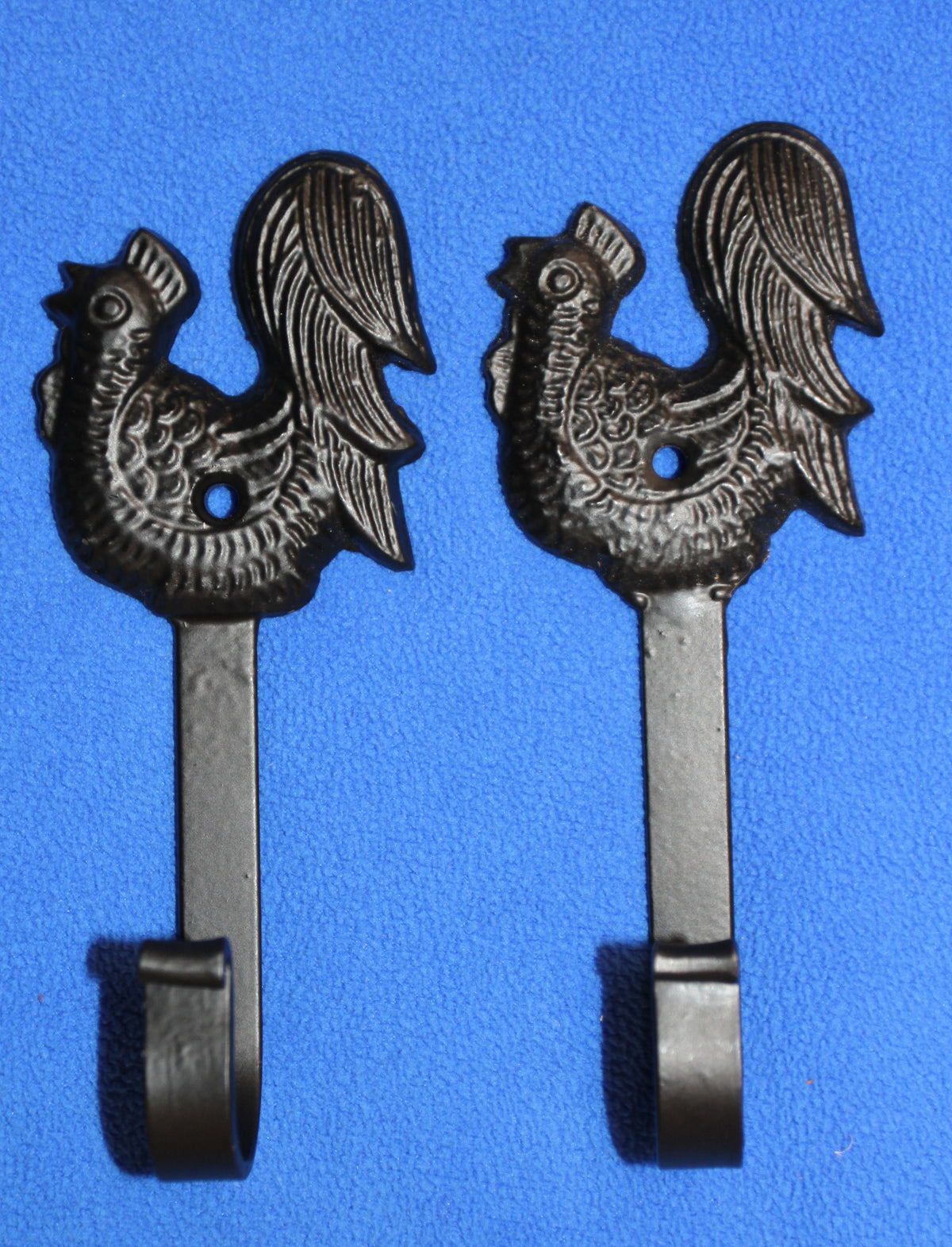 2-Wall Hooks,ROOSTERS,Country Decor,Ranch Style,Kitchen And Bath Storage Solution,Gifts,W-50