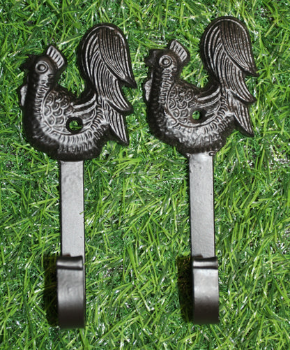 2-Wall Hooks,ROOSTERS,Country Decor,Ranch Style,Kitchen And Bath Storage Solution,Gifts,W-50
