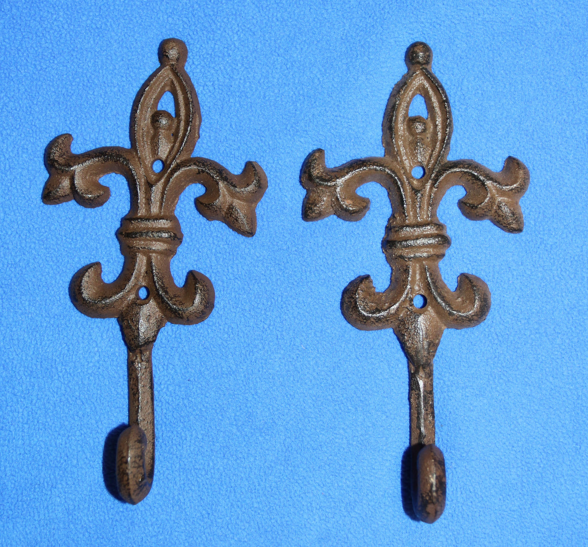 2-Ornate FLEUR DE LIS Wall Hooks,Kitchen Bath Decor,Country Style,Hanging Storage,Gifts,F-21