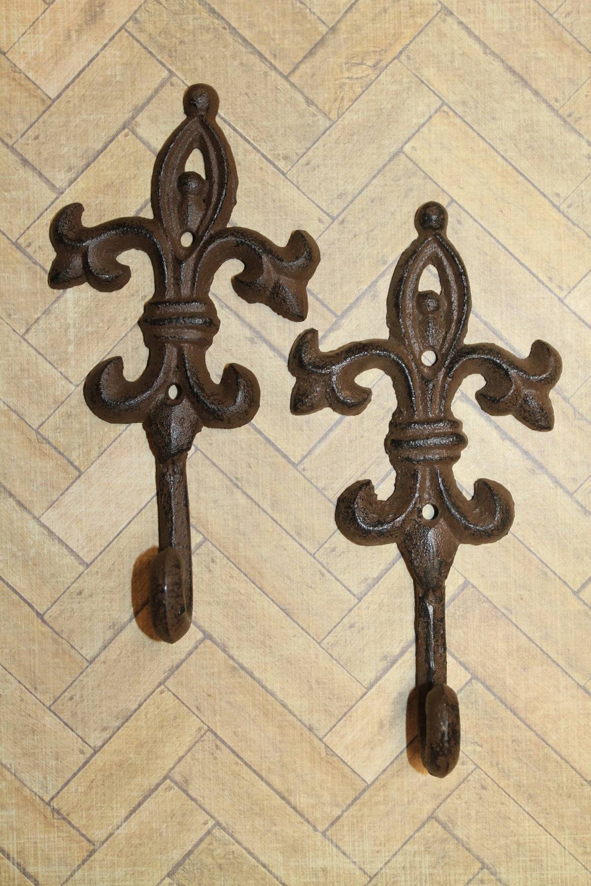 2-Ornate FLEUR DE LIS Wall Hooks,Kitchen Bath Decor,Country Style,Hanging Storage,Gifts,F-21