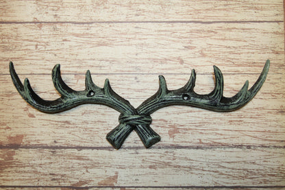 1-ANTLER RACK Wall Hook,Multiple Hooks Hunting Decor,Gifts,Country Theme,Bath Accents,W-58