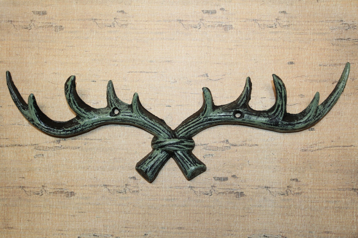 1-ANTLER RACK Wall Hook,Multiple Hooks Hunting Decor,Gifts,Country Theme,Bath Accents,W-58