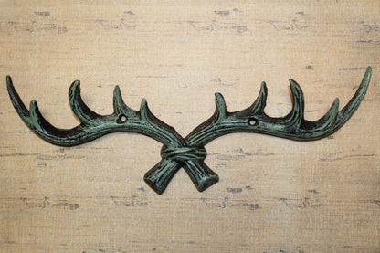 1-ANTLER RACK Wall Hook,Multiple Hooks Hunting Decor,Gifts,Country Theme,Bath Accents,W-58