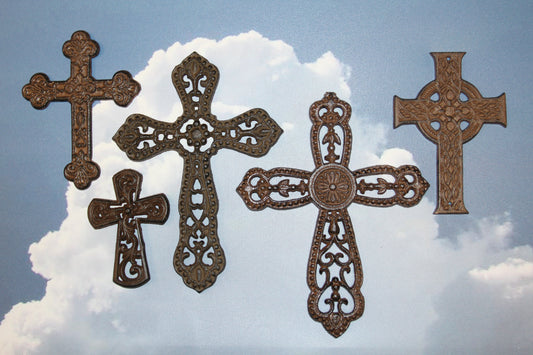 5pc SAN VITO CROSS Collection,Metal,Wall Hanging,Home Accents,Religious Decor,Gifts