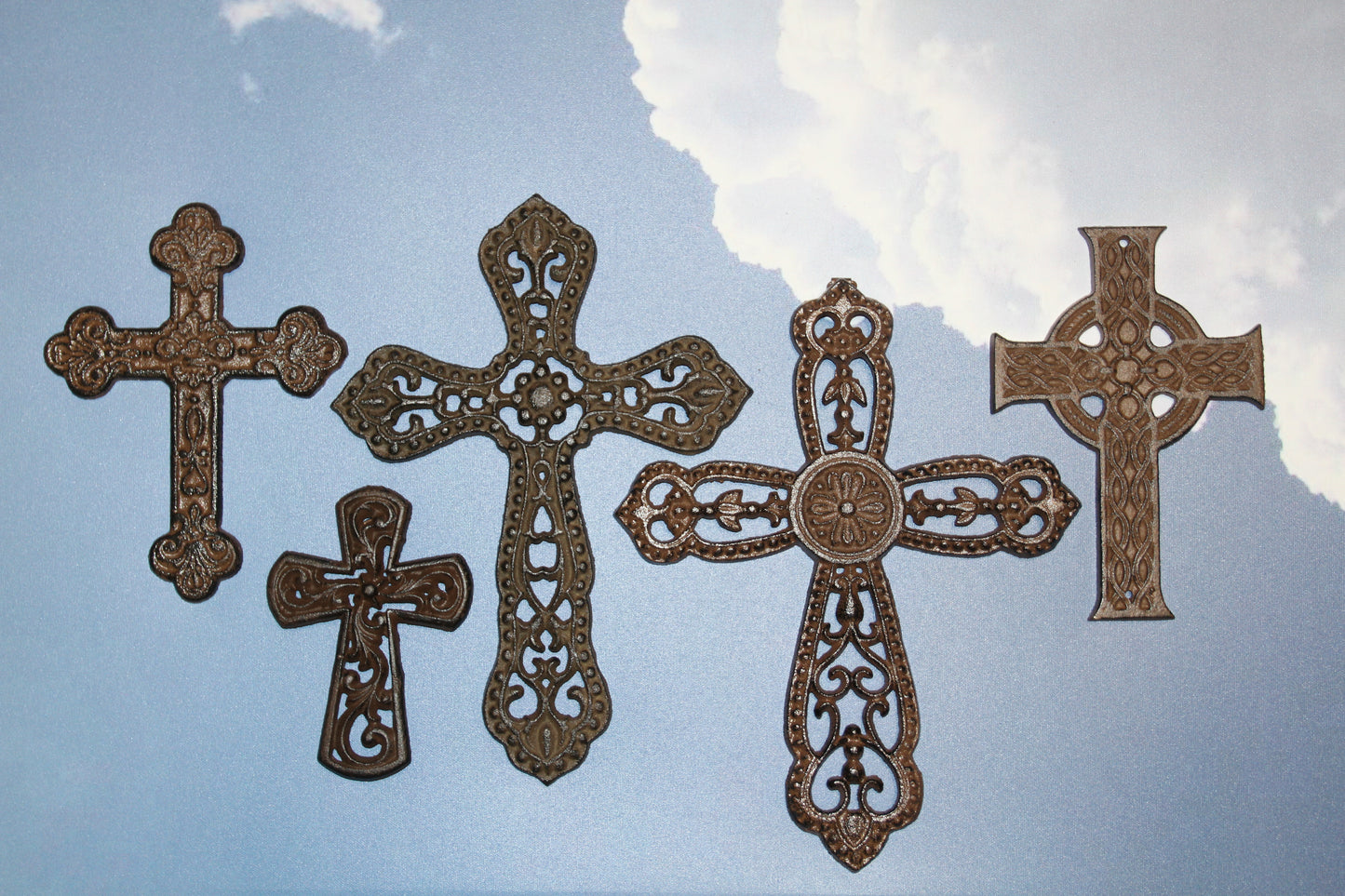 5pc SAN VITO CROSS Collection,Metal,Wall Hanging,Home Accents,Religious Decor,Gifts