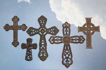 5pc SAN VITO CROSS Collection,Metal,Wall Hanging,Home Accents,Religious Decor,Gifts