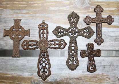 5pc SAN VITO CROSS Collection,Metal,Wall Hanging,Home Accents,Religious Decor,Gifts